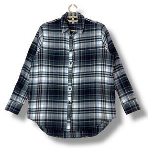 Madewell Plaid Flannel Button Down Shirt Long Sleeve Oversized Winter size XS